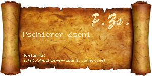 Pschierer Zseni névjegykártya
